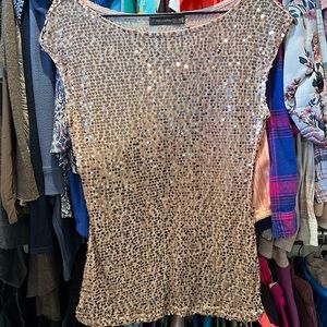 Rose gold sequin top
